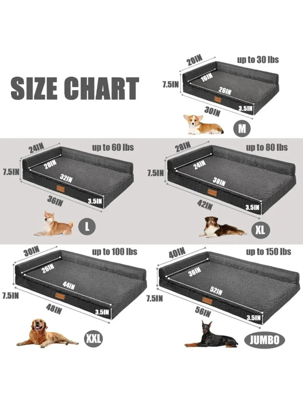 Large Orthopedic Dog Bed 36